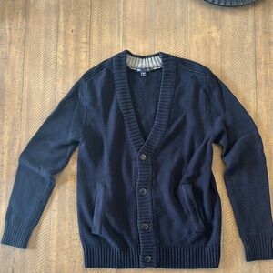 GAP Blue Cardigan Sweater with Ribbed Texture